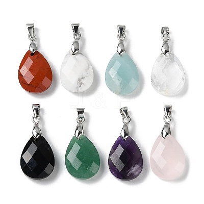 Natural Mixed Stone Pendants G-Q005-02P-1