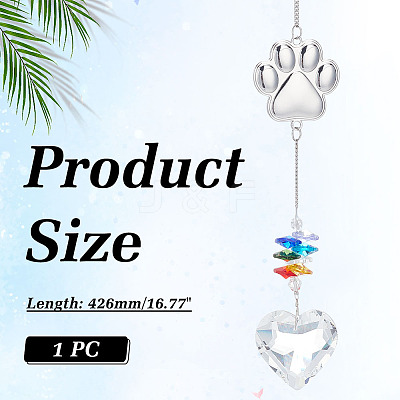 Colorful K9 Glass with Alloy Suncatchers for Outdoor Garden Hanging Decoration HJEW-WH0069-38A-1