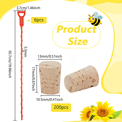 200Pcs Cork Bottle Stoppers FIND-BC0014-56-1