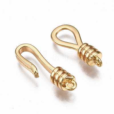 Brass Hook and S-Hook Clasps KK-T063-70G-NF-1