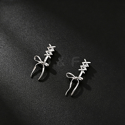 Alloy Bowknot Stud Earrings for Women WG9B155-01-1