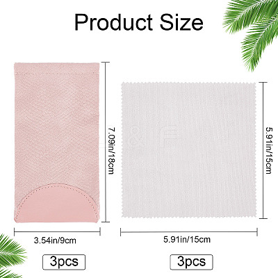 3Pcs 3 Color Snake Skin Pattern Imitation Leather Slip-in Glasses Cases AJEW-GF0006-54-1