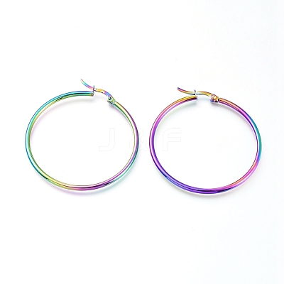 201 Stainless Steel Big Hoop Earrings EJEW-A052-20B-M-1