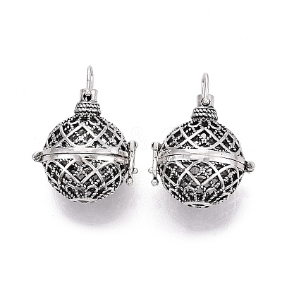 Rack Plating Brass Cage Pendants KK-S751-004AS-1
