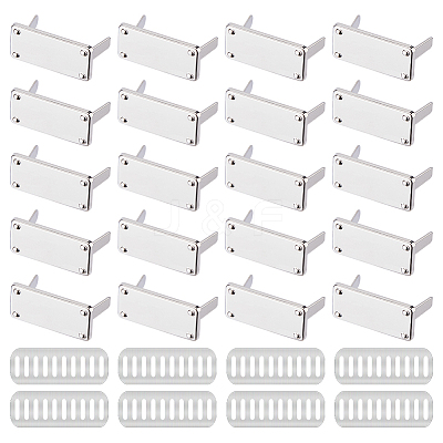 20Pcs Zinc Alloy Rectangle Bag Decorative Clasps PURS-FH0001-14P-1