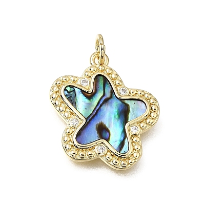 Brass Micro Pave Clear Cubic Zirconia Pendants CU-CBAF50C-08G-1