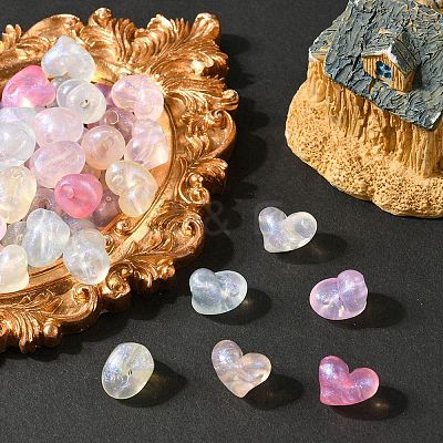 Rainbow Iridescent Plating Acrylic Beads MACR-YW0002-20-1