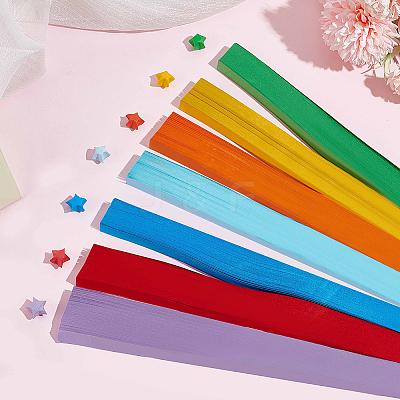 1 Set 7 Colors Fluorescent Lucky Star Origami Paper DIY-CP0010-79A-1