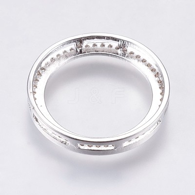 Brass Micro Pave Cubic Zirconia Cabochon Multi-Strand Links Settings KK-E749-01-1