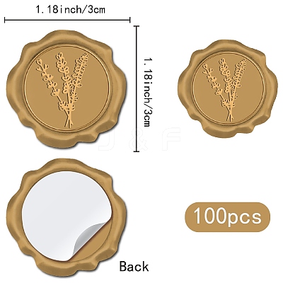 100Pcs Adhesive Wax Seal Stickers DIY-CP0009-47B-1