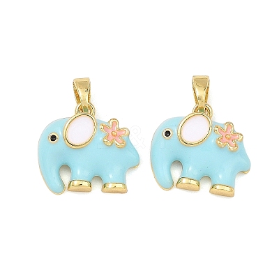 Brass Enamel Pendants KK-T001-04G-C-1