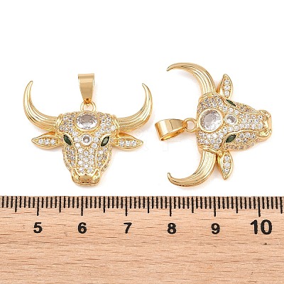 Brass Pave Clear Cubic Zirconia Pendants KK-L275-40G-01-1