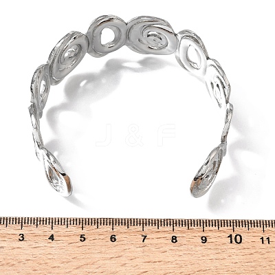 Hammered 304 Stainless Steel Cuff Bangles for Women BJEW-T030-02P-1