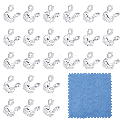 24Pcs 925 Sterling Silver Bead Tips STER-GO0001-55-1