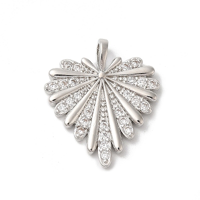 Rack Plating Brass Clear Cubic Zirconia Pendants KK-Z056-13P-1