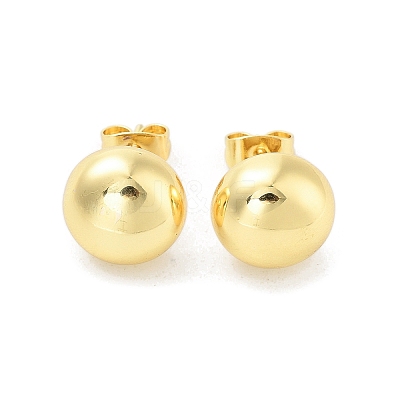 Flower/Round Rack Plating Brass Stud Earring EJEW-C078-03B-G-1