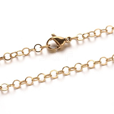 304 Stainless Steel Cable Chain Necklaces NJEW-N0046-02G-1