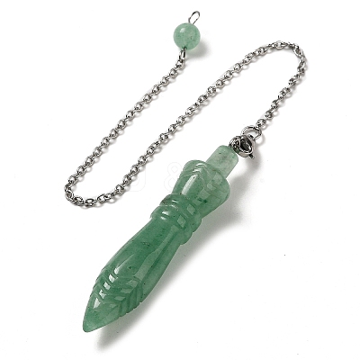 Natural Green Aventurine Pointed Dowsing Pendulums G-F758-F03-P-1
