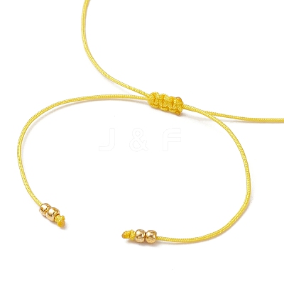 Natural Round Citrine Beads Braided Bead Bracelets for Women BJEW-JB11655-01-1