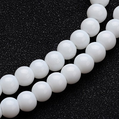 Opaque Color Glass Round Bead Strands GLAA-I026-10mm-02-1