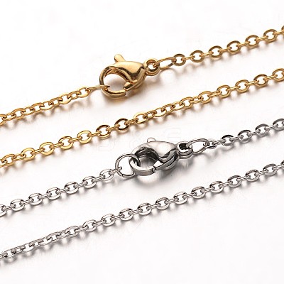 304 Stainless Steel Cable Chain Necklaces NJEW-M124-02-1