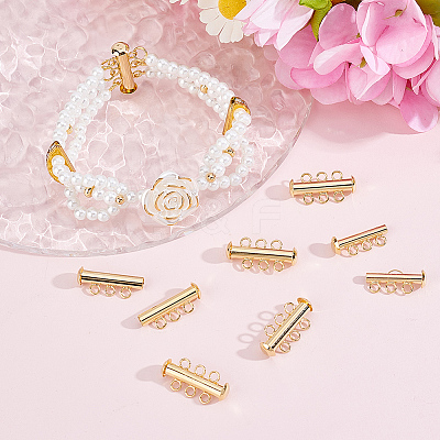 6Pcs Brass Slide Lock Clasps KK-BBC0027-58B-1