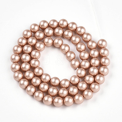 Baking Paint Pearlized Glass Pearl Bead Strands HY-N002-6mm-C02-1