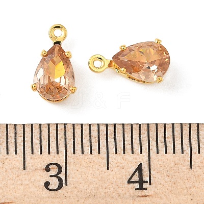 Brass Micro Pave Cubic Zirconia Charms KK-S336-02G-E-1