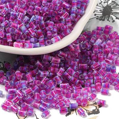 Two Tone Inside Colours Transparent Glass Seed Beads SEED-C004-05H-1