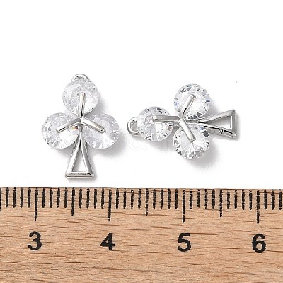 Brass Micro Pave Cubic Zirconia Pendants KK-F872-07P-1