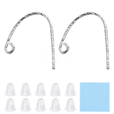 10 Pairs 925 Sterling Silver Earring Hooks STER-BBC0006-88-1
