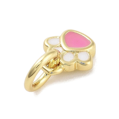 Real 18K Gold Plated Brass Enamel Charms KK-M293-22G-02-1