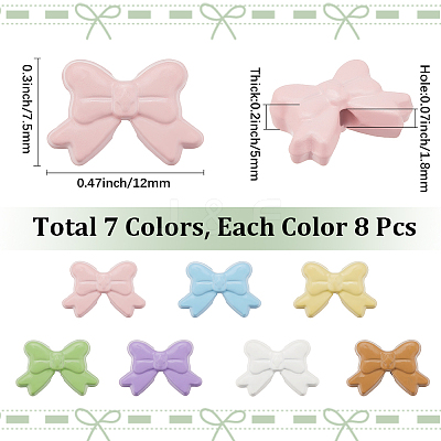 56Pcs 7 Colors Spray Painted Alloy Beads FIND-SC0015-36-1