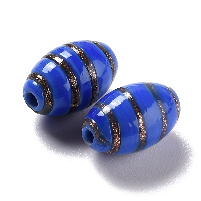 Handmade Gold Sand Lampwork Beads LAMP-F020-35C-1