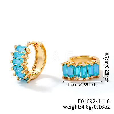 Brass Rectangle Hoop Earrings NZ4361-23-1