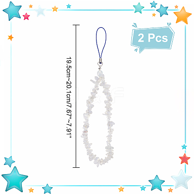 Opalite Chips Beaded Chain Mobile Straps FIND-WH0135-07A-1
