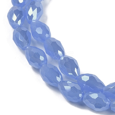 Opaque Solid Color Electroplate Glass Beads Strands EGLA-N013-J4mm-B06-1