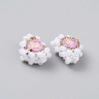 Polymer Clay Rhinestone with Crystal Beads FIND-WH0518-93E-1