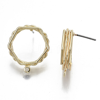 Alloy Stud Earring Findings PALLOY-N155-57B-01-NR-1