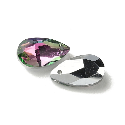 Faceted Teardrop Glass Pendants GLAA-O008-A28-1