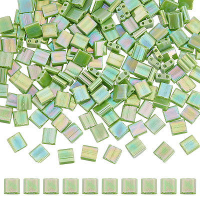 240Pcs 2-Hole Baking Paint Opaque Colours Glass Seed Beads SEED-SC0001-12E-1
