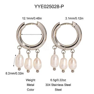 Fashionable 304 Stainless Steel Rice Chandelier Earrings LS-HF3347-2-1