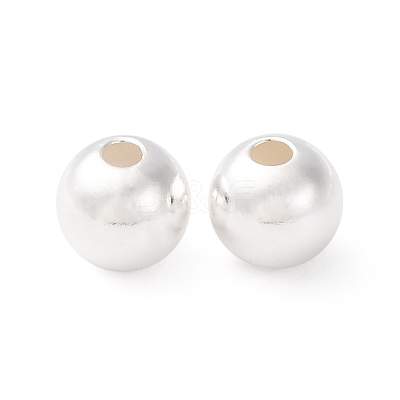 Fine Silver Round Beads STER-A047-08B-S-1