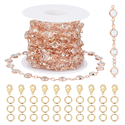 DIY Brass Rhinestone Jewelry Sets Making Kits DIY-OC0014-15B-1