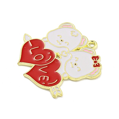 Valentine's Day Alloy Enamel Pendants ENAM-Z015-03G-06-1