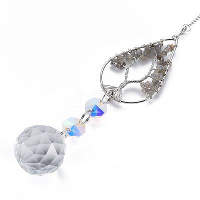 Natural Labradorite Big Pendants G-N333-010A-1