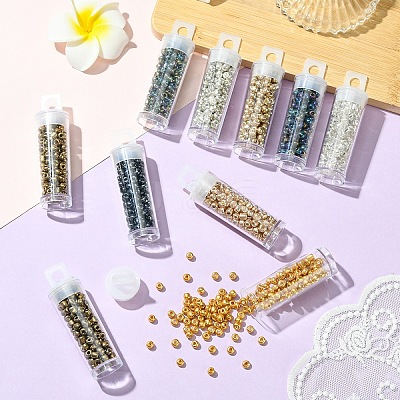 120G 12 Styles Glass Seed Beads SEED-YW0002-86-1