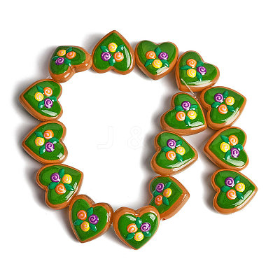 Handmade Heart Lampwork Beads Strands LAMP-P069-04B-01-1