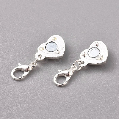 Alloy Rhinestone Magnetic Clasps ALRI-TAC0001-02S-1