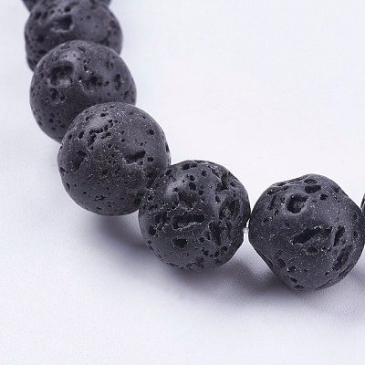Natural Lava Rock Bead Strands G-R193-18-14mm-1